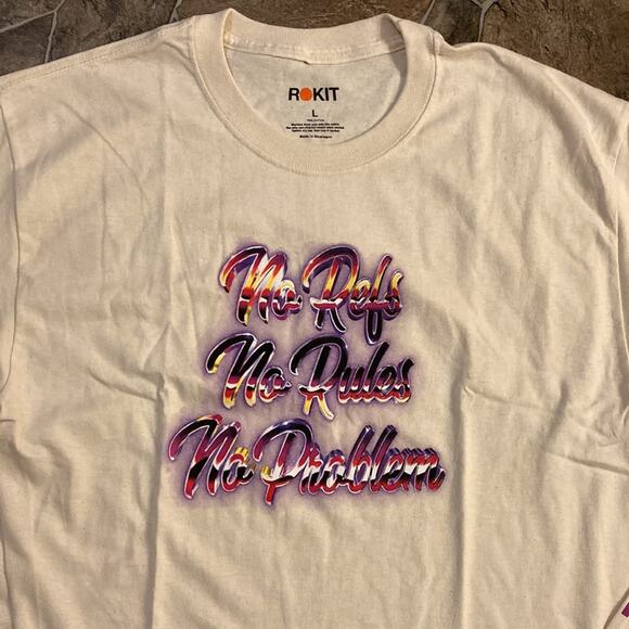 NWT Rokit No Problem Long Sleeve Tee in Cream Sz Large - Picture 2 of 13